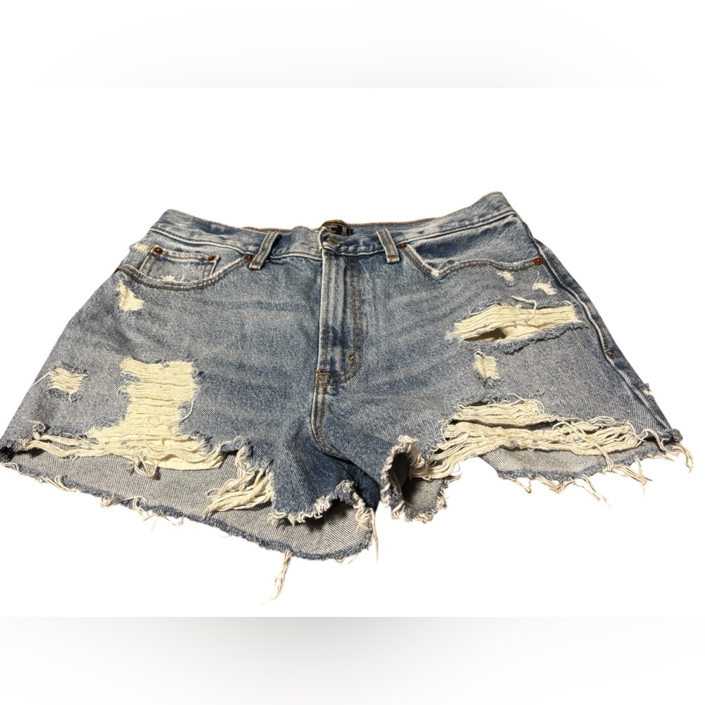 Abercrombie‎ & Fitch Annie High Rise Distressed Denim Shorts - 30 / 10